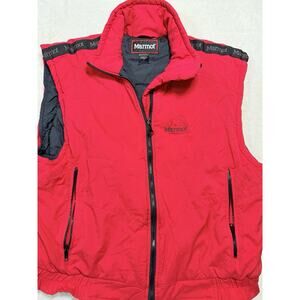 Marmot Vintage 90s Cherry Red Puffer Vest Sz Lg Season Transition Hike Walk